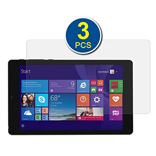 BIRUGEAR Nextbook 8'' Windows 8.1 Tablet (NXW8QC16G) Screen Protector, (3-Pack) Premium HD Crystal Clear LCD Screen Protector for E-Fun Nextbook 8 inch 16GB Windows 8.1 Quad Core Tablet (NXW8QC16G)