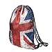 Ababalaya 3D Print Drawstring Backpack Rucksack Shoulder Bags Gym Bag, British Flag