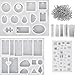 Hestya 8 Pieces Resin Casting Molds Assorted Styles Silicone Resin Molds Set with 100 Pieces Screw Eye Pins for Pendant Jewelry Making DIY