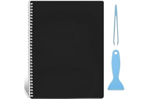 Ruatu Large Reusable Sticker Book Collecting Album 8.5×11 Inch Sticker Collection Storage Book with 40 Sheets Blank Release Paper, Restickable Stickers Organizer Notebook with Tools (Black)