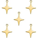 kkjoy 5Pcs Stainless Steel Sun Moon Star Charms for Jewelry Making and Crafting, Assorted Pendant Mini Charm Craft Supplies Accessories for DIY Bracelet Necklace Earrings