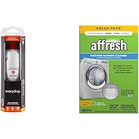 EveryDrop by Whirlpool Whirlpool Refrigerator Water Filter 2, EDR2RXD1, Pack of 1 & Affresh W10501250 Washing Machine…