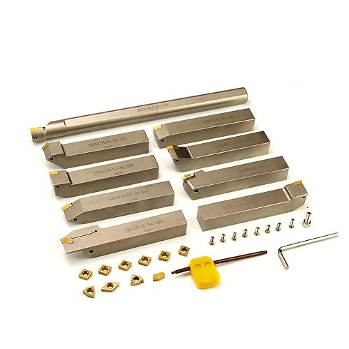 7pcs/set Indexable Carbide Lathe Tools Carbide Tool Holder 1/2" For Lathe Black - View #5