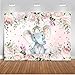 Mocsicka Elephant Baby Shower Backdrop 7x5ft Cute Girl Elephant Pink Floral Photo Booth Backdrops Elephant Birthday for Girl Photography Background