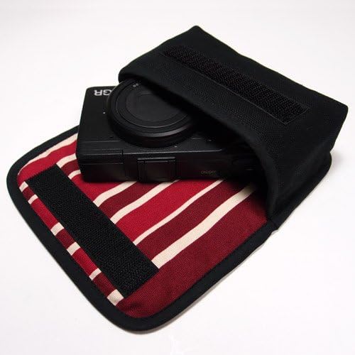 suono Ricoh GR2/GR case (black/bordeaux stripe) - hand-made