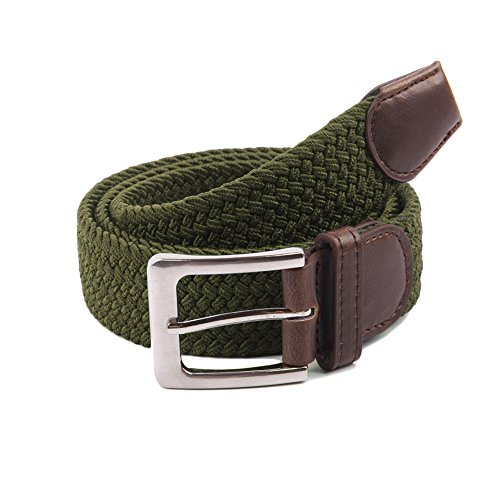 Canvas Elastic Fabric Woven Stretch Multicolored Braided Belts 2041-OLIVE-L
