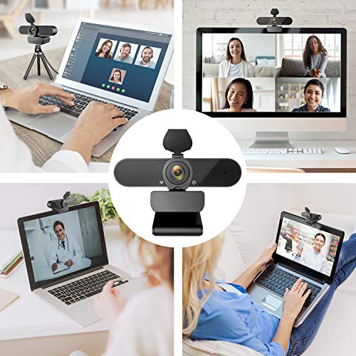 THUSTAR-HD-Webcam-1080p-Web-Camera-with-Microphone-Tripod-Stand-Privacy-Cover-Laptop-Desktop-Full-HD-Video-Webcam-360-Degree-Widescreen-for-Recording-Calling-Conferencing-Gaming