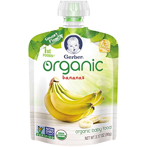 Gerber Organic 1st Foods Baby Food Bananas, 3.17 Ounce Pouch (Pack of 12)