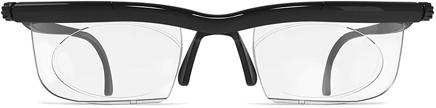 Unisex Glasses, Adjustable Lenses from -6D to +3D Non-Prescription Lenses for Nearsighted & Farsighted Reading Driving Eyeglasses