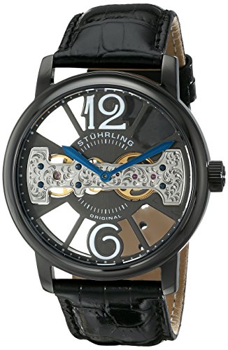 stuhrling original stainless steel gunmetal gray case watch