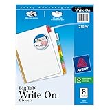 Avery Big Tab Write-On Dividers, 8-Tabs, 1 Set (23079)