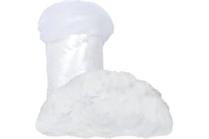 winemana 30oz Christmas Fake Snow Decor, Artificial Snow for Indoor Decorating, Cotton Like Fluffy Snow Stuffing for Winter Mantle Village Houses Christmas Tree Craft White Snow Decor