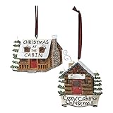 Log Cabin Ornament - 2 Assorted: 