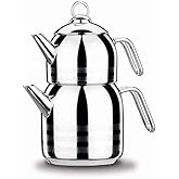 Korkmaz A091 Mega Teapot 4 Parts with Warranty Stainless Steel Induction Tea Kettle