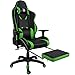 Kinsal Gaming Chair Racing Style High-Back PU Leather Office Chair Computer Desk Chair Executive and Ergonomic Style Swivel Chair with Headrest and Massage Lumbar Support (Green)