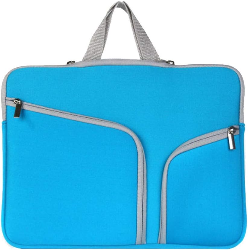 15 Inch Multi-Functional Polyester Fabric Waterproof Laptop Shoulder Bag,Adjustable Shoulder Strap&Suppressible Handle,Portable Sleeve Briefcase,Blue