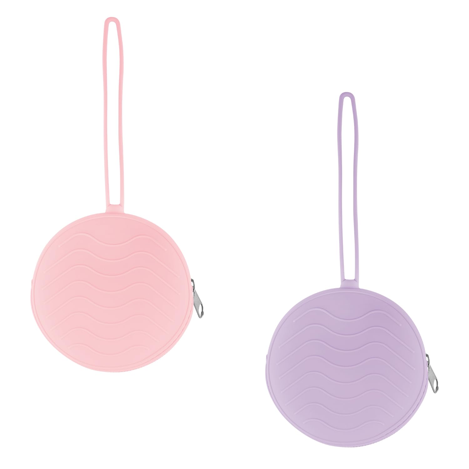 Rumyve 2pcs Silicone Pacifier Holder Pod,Silicone Pacifier Storage Case,Dummy Storage Box,Portable Soother Pods for Baby,Travel,Home(Pink&Purple）