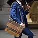 Laptop Messenger Bags 13.5 Inch, Tocode Water Resistant Vintage Canvas Leather Shoulder Crossbody Bag, Durable Computer Bags Business Briefcases Satchel Bag Sling Work Bags for Men and Women, Coffee