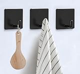 IZRA Self Adhesive Hooks 12 Pack Black Stainless Steel Waterproof Rustproof view 5