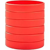 BRANDWINLITE Wholesale 6pcs/pack Rubber Bracelets Silicone Wristbands for Men,Women&Teens for Party Favors,Events,Sports,Classroom Funny,Training and Office-Yellow 8"