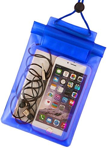 Lovayo 6.0’’ Waterproof Case Universal Clear Transparent Waterproof Cellphone Case Cover, Team Dry Bag for Outdoor Activitie Swimming, Surfing, Fishing, Skiing, Boating, Beach (1 pack Blue)