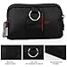 VIIGER Horizontal Nylon Dual Phone Holster Case Slim Cellphone Belt Pouch Belt Case Holder Men Smartphone Belt Loop Pouch Bag with Clip 2 Zipper Pockets Compatible With iPhone 12 Mini/12/12 Pro, black