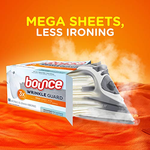 Bounce WrinkleGuard Mega Dryer Sheets, Fabric Softener and Wrinkle