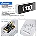 K Kwokker Digital Clock Mirror LED Alarm Clock Safe Round Corner w/Dimmer, Snooze, Temperature, Night Display for Home, Bedroom, Bedside, Office, Desktop, Travel, Battery, USB Cable, Electric