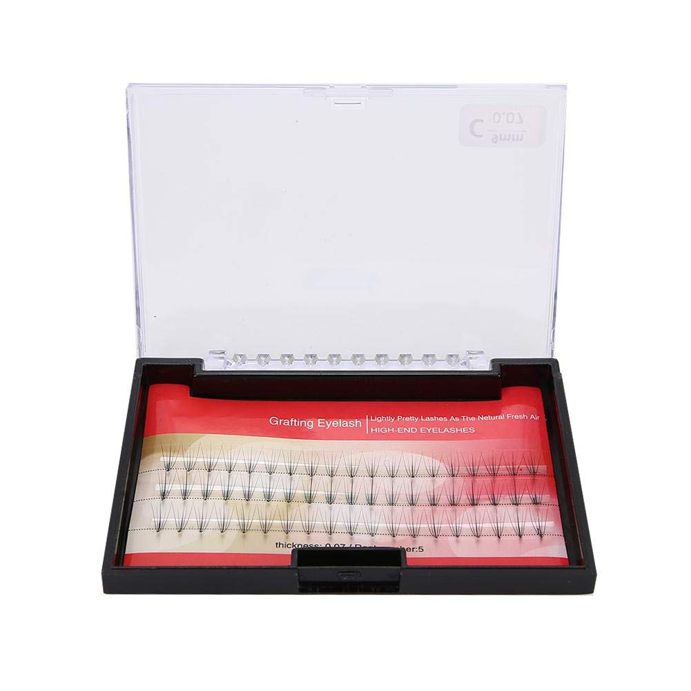 Individual False Eyelashes, 5 Root 0.07 C Curl Medium Length Soft Individual Cluster Eyelashes Mink Fake Eyelashes Extension Grafting False Eyelashes 8mm/9mm/10mm/11mm/12mm(9mm)
