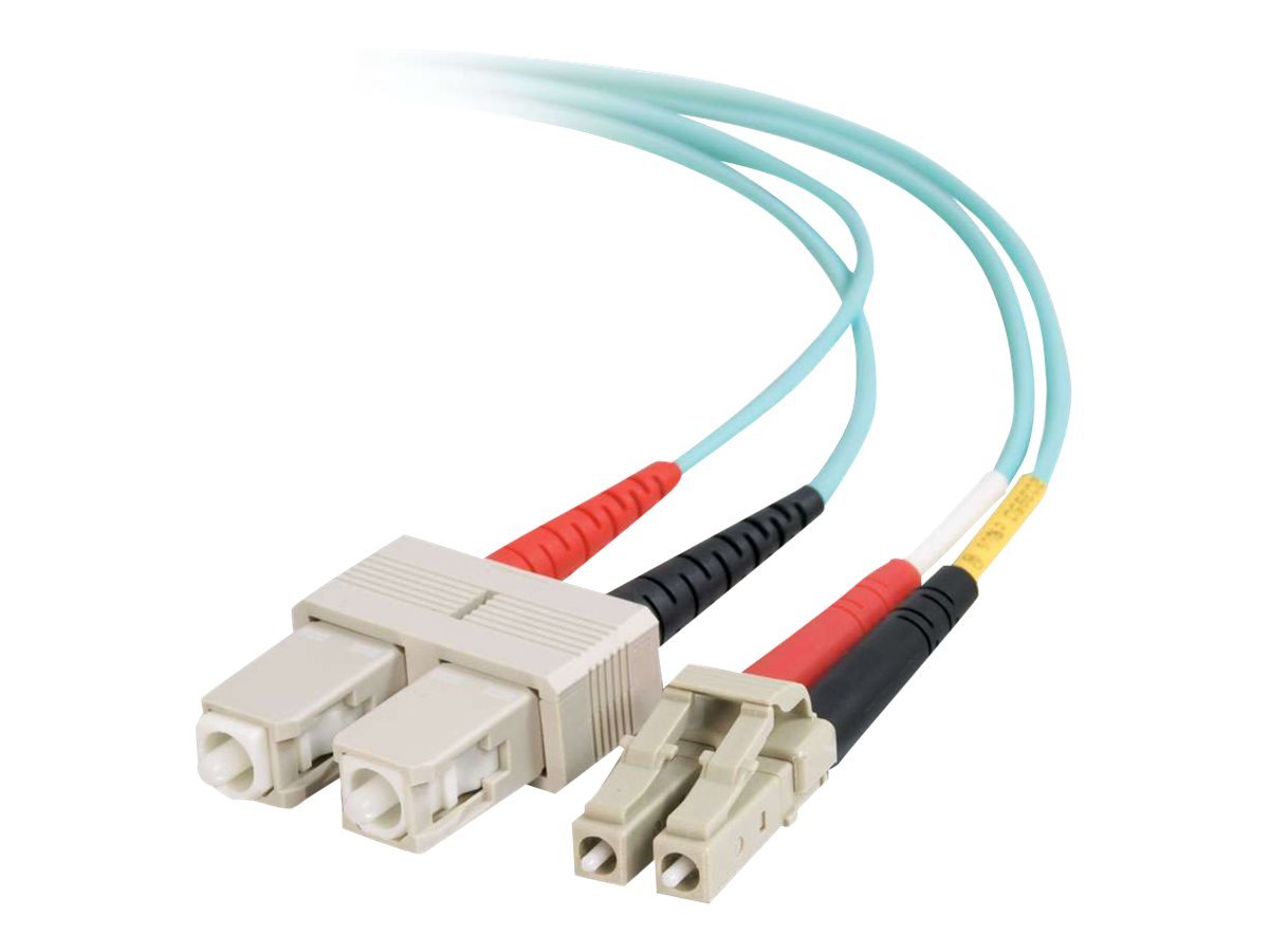 C2G 2m Fibre/Fiber Optic Cable for 10Gb Base-SR and 10GBase-LRM LC/SC 10Gb LSZH Duplex Multimode 50/125 Fibre