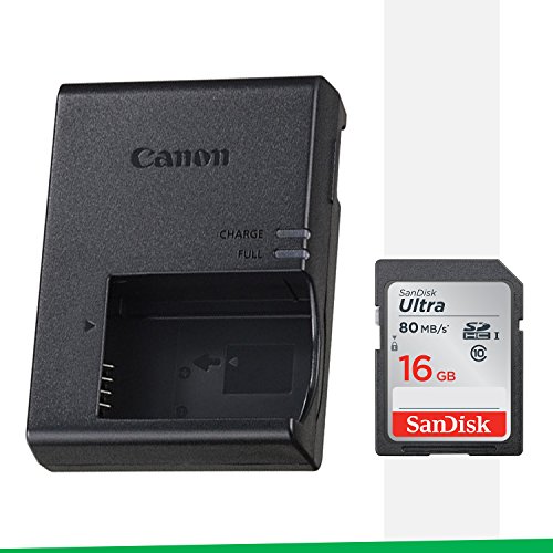 Canon EOS Rebel T6i DSLR Charger LC-E17 Compact Camera Battery Charger for LP-E17 Battery Pack With Free SanDisk SD Card 16GB Class 10