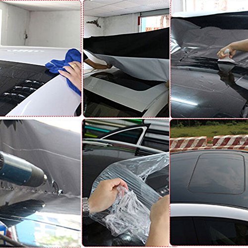 Mrcartool High Glossy Car Window Film,53''x20'' PVC Vinyl Sunroof Film DIY Waterproof Panoramic Air Release Car Decoration Film for All Car with Sunroof - Thumbnail 4