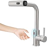 CENOSA Touchless Kitchen Faucet Motion Sensor Hands Free Single Handle Kitchen Sink Faucet with Pull Down Sprayer Brusshed Nickel