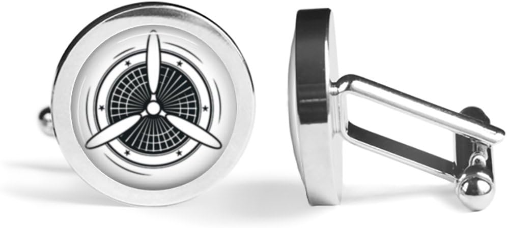 Oakmont CufflinksAirplane Pilot Cufflinks Plane Propeller Cuff Links (Angled Edition)