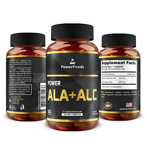 Pure Alpha Lipoic Acid + Acetyl L Carnitine (ALCAR) ★ Power ALA ALC x60 capsules (easy to swallow) ★ Antioxidant ★ Supports Immune System + Healthy Liver Function ★ Weight Loss + Energy