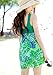 Chouyatou Women's One Piece Printed Mesh Beach Swim Dress Bow-Knot (XXX-Large, Blue)