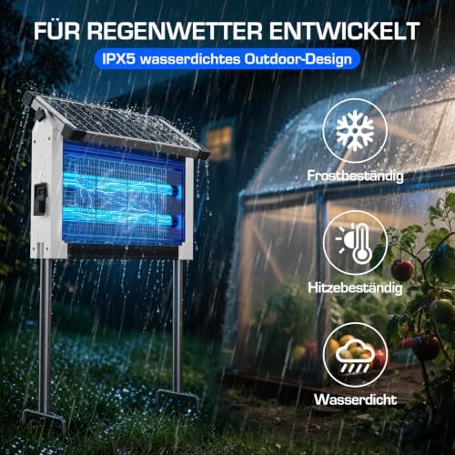 Insektenvernichter Solar Outdoor, Mückenlampe IPX5 (Weiß)