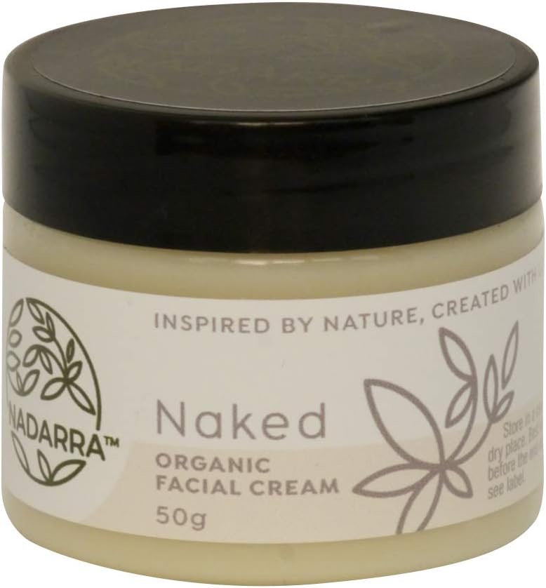 Nadarra Cosmetics Organic Naked (Scent Free) Face Cream/Balm - - Sensitive Skin, Ultra Hydrating and Nourishing, Vegan, Day or Night Cream, Dry/Normal Skin, Intensive