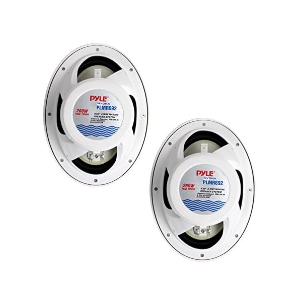 Pyle-Dual-6-x-9-Water-Resistant-Marine-Speakers-2-Way-Full-Range-Stereo-Sound-260-Watt-White-Pair
