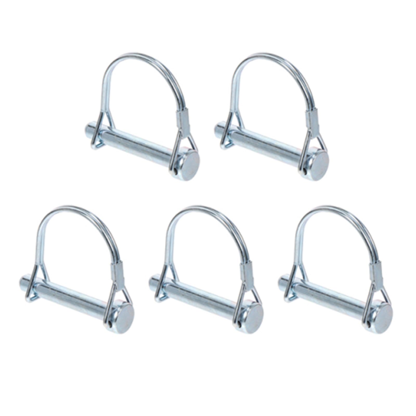 Leliafleury 5Pcs Shaft Locking Pin Trailer Lock Pin With Round Arch Safety Coupler Pin Wire Lock Pin for Track Farm Lawn Trailers Garden (6mm x 55mm)