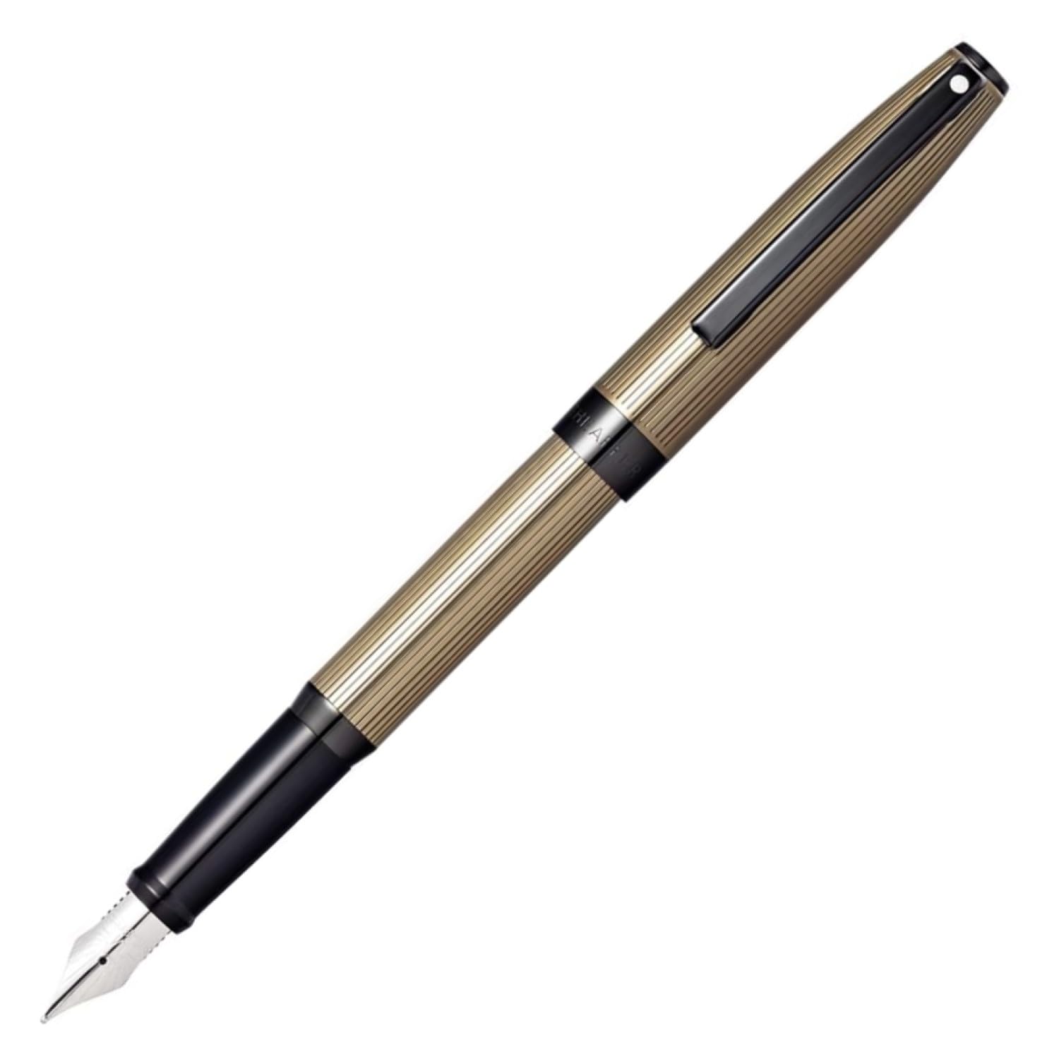 Sheaffer VFM - Refillable rollerball pen, polished chrome finish, gold tone trim