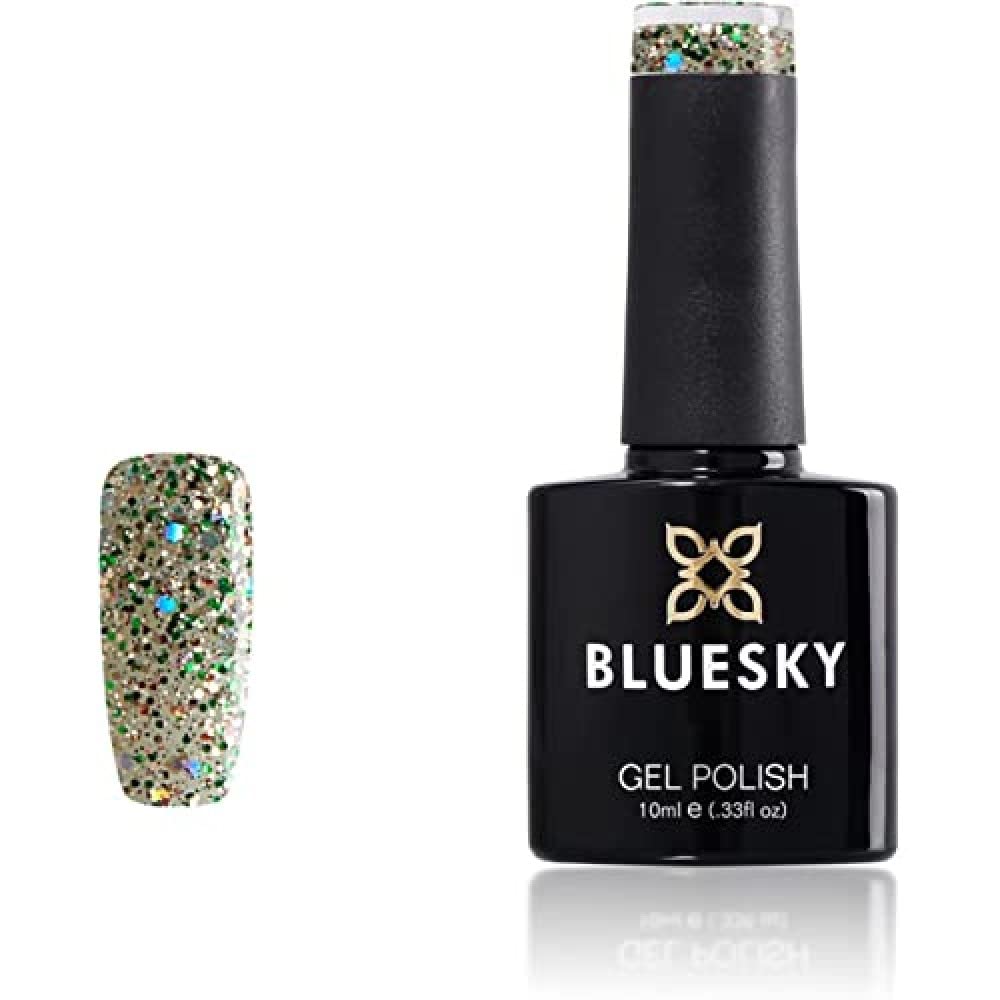 Bluesky Gel Nail Polish, Soul - SP12, Multi Glitter, Long Lasting, Chip Resistant, 10 ml (Requires Curing Under UV LED Lamp)