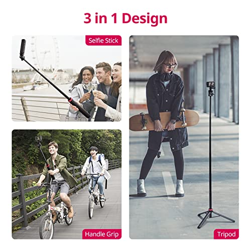 ULANZI Select 59in Selfie Tripod for Camera - MT-71 Invisible Long Extendable Selfie Vlog Handle Portable Lightweight Tripod Stand 7 Sections for Action Cameras