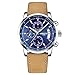 NIBOSI Mens Watches Leather Analog Quartz Watch Men Date Business Dress Wristwatch Men's Waterproof Sport Clock (Silver Blue)