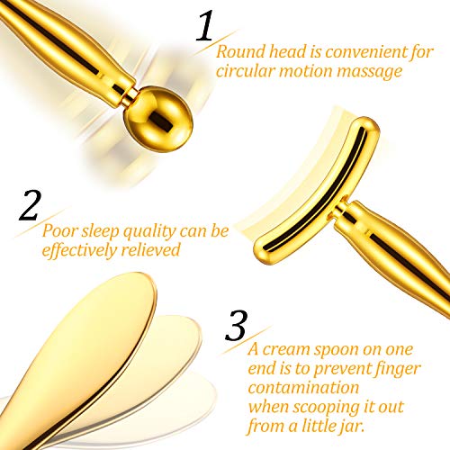 6 Pieces Metal Eye Cream Applicator Wand Stick Eye Cream Massage Sticks Eye Massage Tool Metal Makeup Spatula Beauty… - Image 2