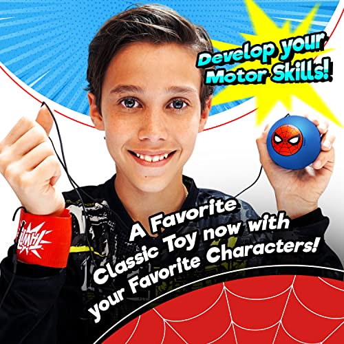 Marvel Spiderman Sports Wrist Bounce Back Balls (1Unit) Returning