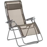 Lafuma Futura XL Batyline Iso Zero Gravity Recliner Chair, Graphite | Holds 330 lb, Extra Wide Seat, Tall Backrest, Patented Elastomer Clip Suspension, Open Weave Mesh, Foot Glides