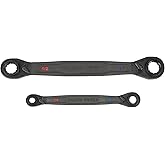 Klein Tools 68216 4-in-1 Reversible Ratcheting Box Wrench Set, Quad Wrench, SAE, 2-Piece, 1/4 to 3/4-Inch, Forged Steel, 90-T