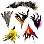 Pet Fit For Life Multi Piece Replacement Feathers Pack Plus Bonus Soft Furry Tail For Interactive Cat and Kitten Toy Wands