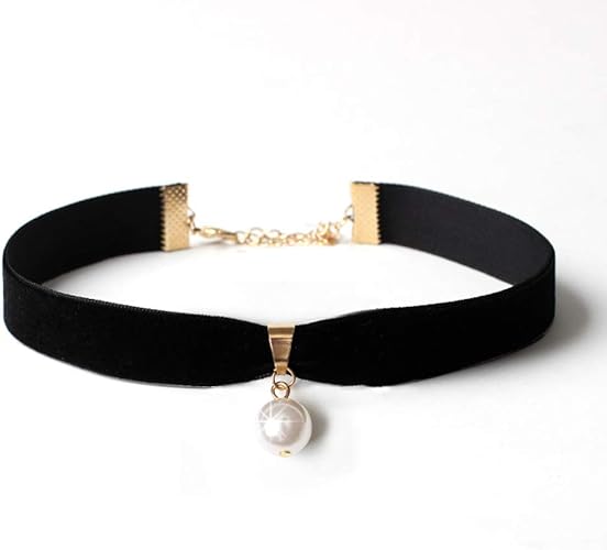 Amazon アイドルコ Idolco パール レザー チョーカー 黒 レディース ネックレス レディース ビジュー チョーカー 通販